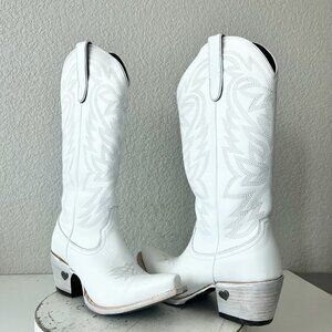 Lane MEGAN MORONEY Cowboy Boots Smokeshow Womens 9 White Western Cowgirl Tall